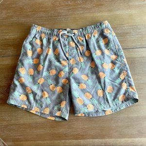 Men's Island Haze Gray and Pineapple Swimsuit Swim Trunks Size XL